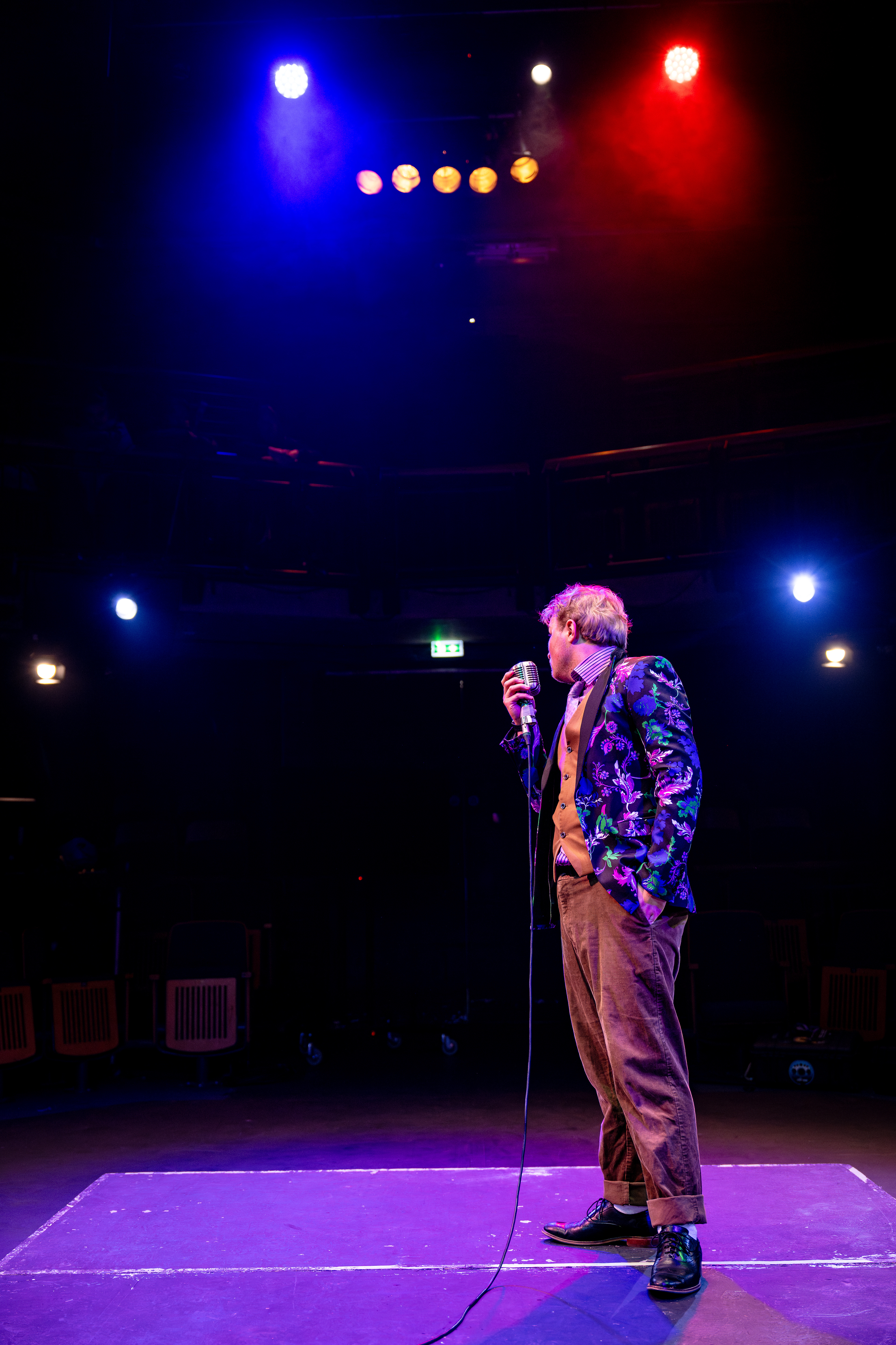 P.S.I (Sit, Shush, Listen) by Haydn Tudor Jones; featuring Haydn Tudor Jones, Jacob Moreton and Vinny Howells. Photos by Steve Gregson. Video design by James Sturdy; Stage Manager, Lily Roake; Lighting Programming by myself. 