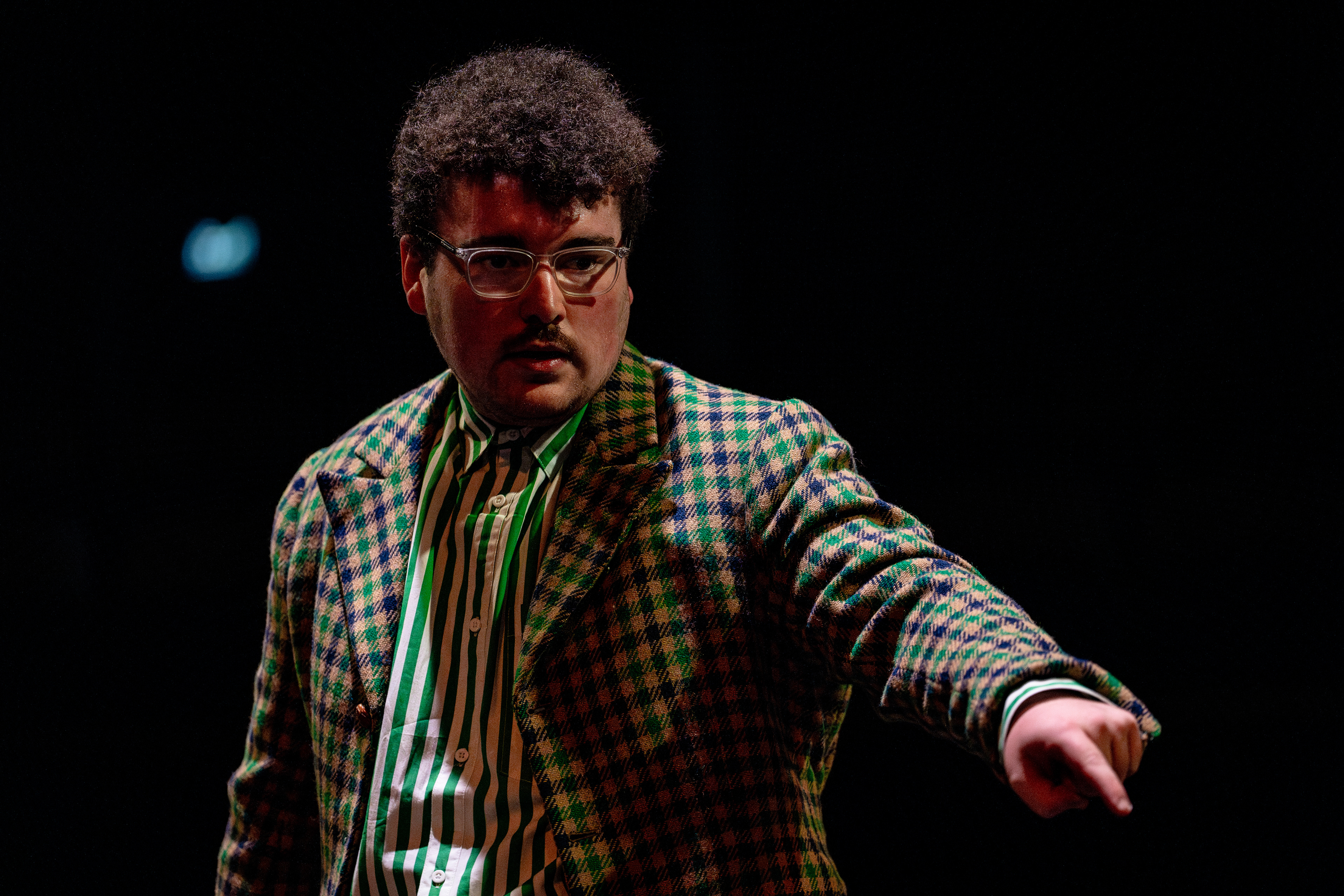 P.S.I (Sit, Shush, Listen) by Haydn Tudor Jones; featuring Haydn Tudor Jones, Jacob Moreton and Vinny Howells. Photos by Steve Gregson. Video design by James Sturdy; Stage Manager, Lily Roake; Lighting Programming by myself. 