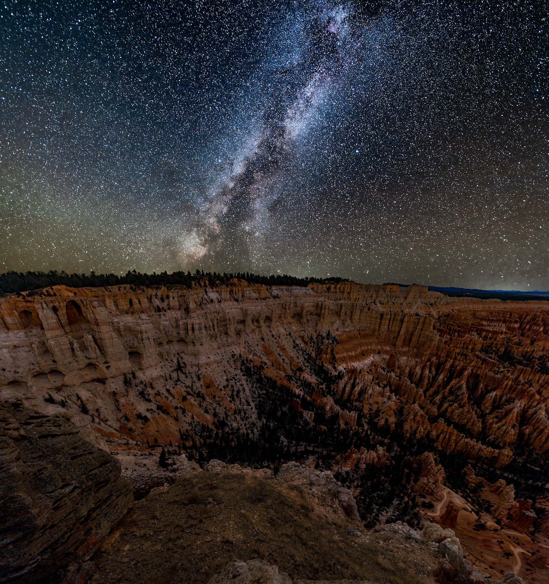 Bryce Canyon Milky Way Dual Exposure