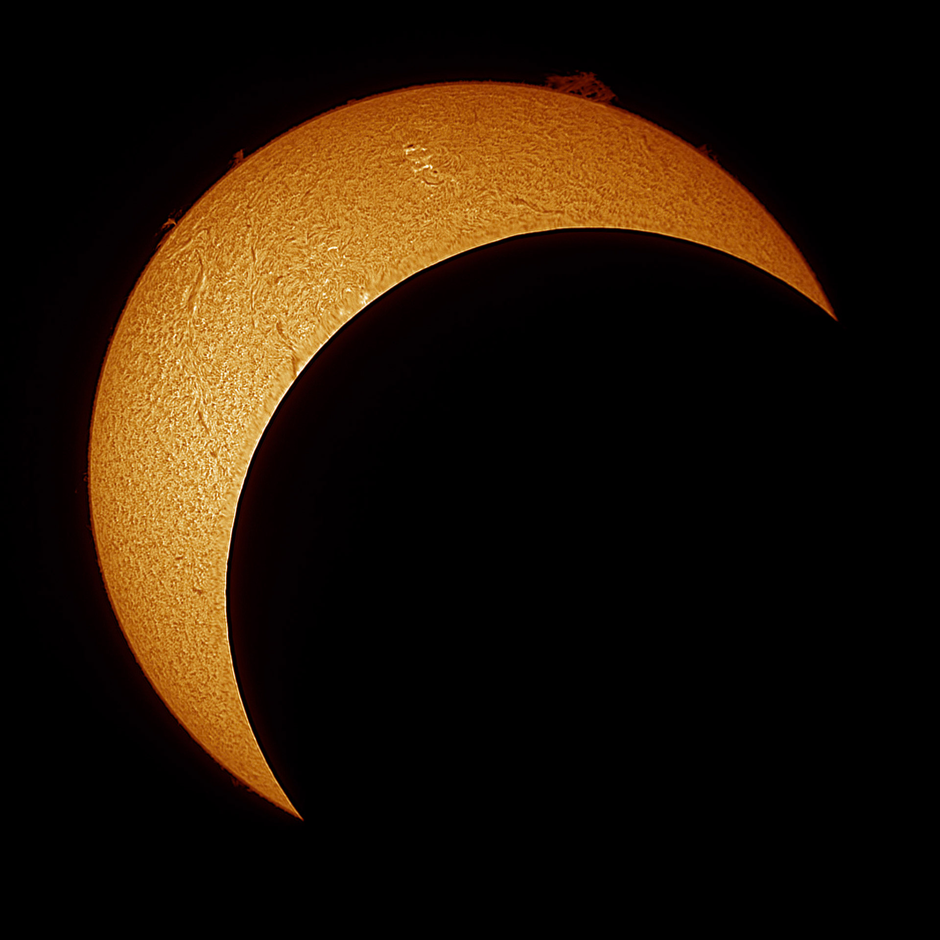 Captured with Lunt 40mm Solar Telescope with ZWO Camera via FireCapture
