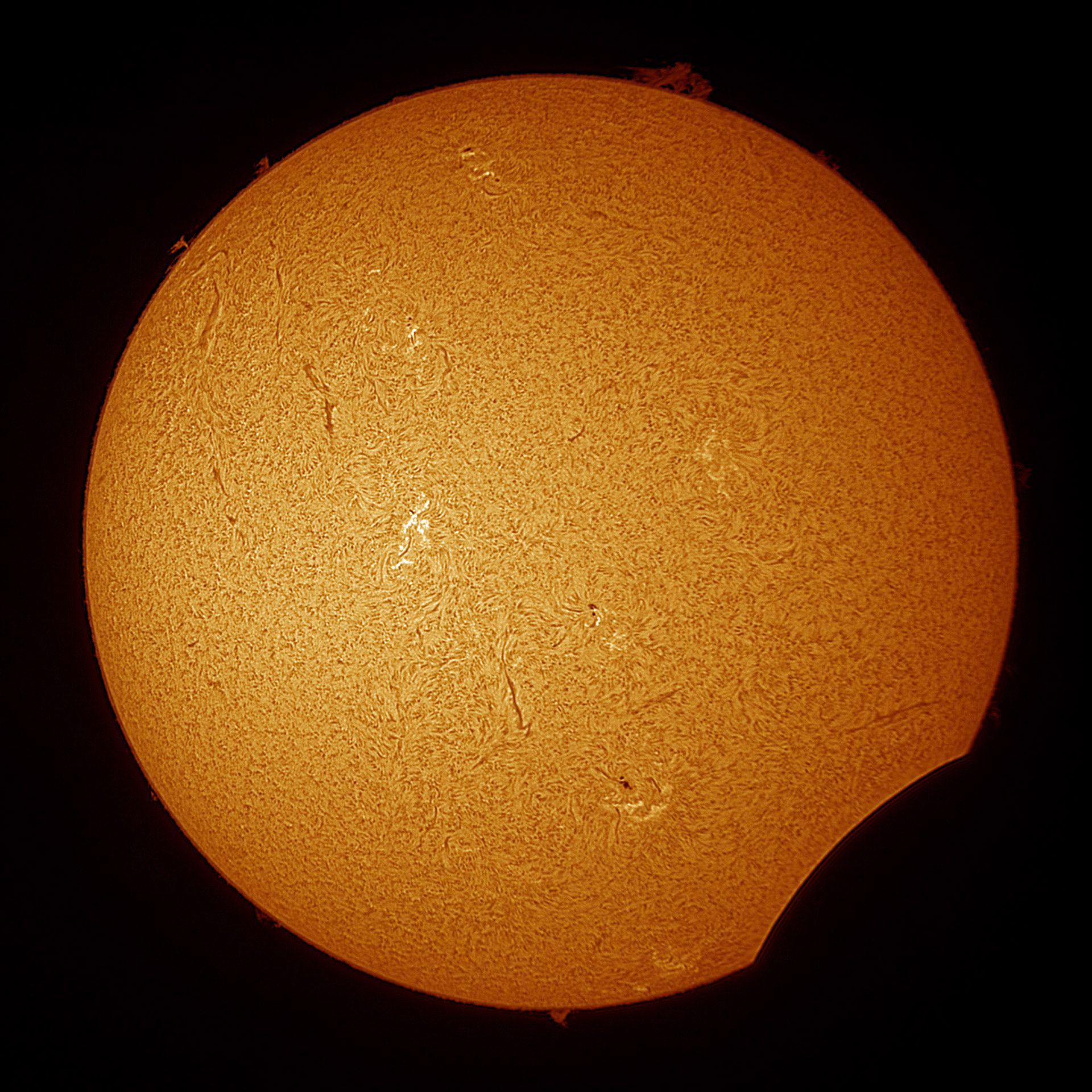 Captured with Lunt 40mm Solar Telescope with ZWO Camera via FireCapture