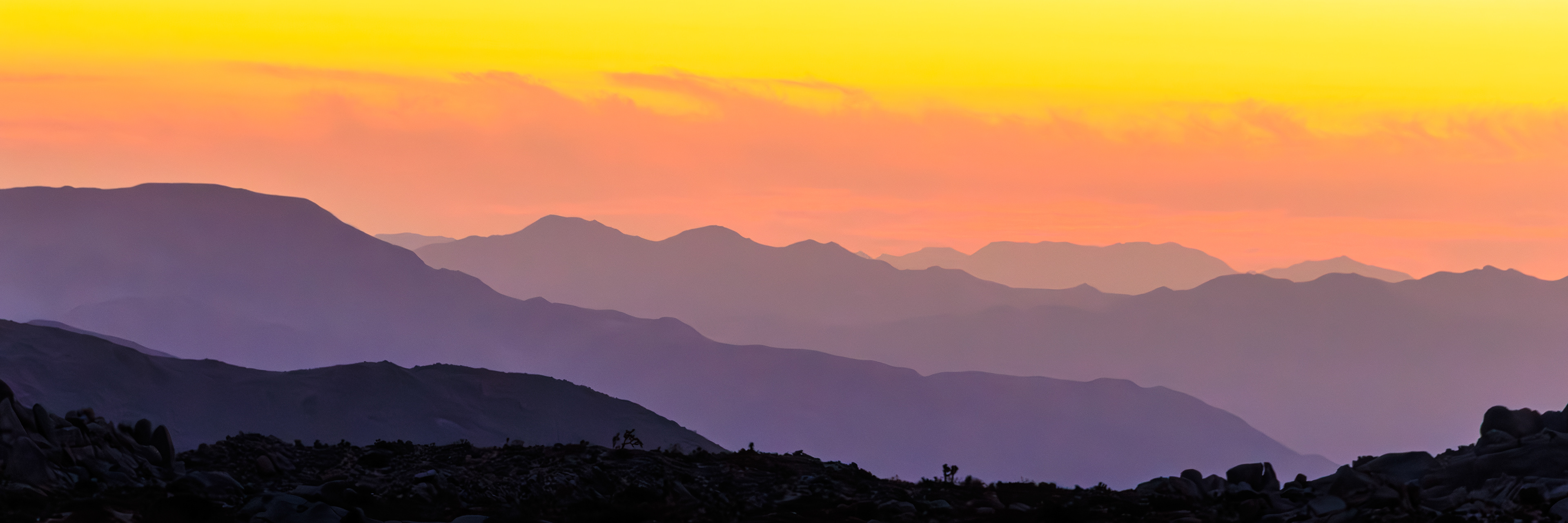 Joshua Tree National Park Mountains at Sunrise