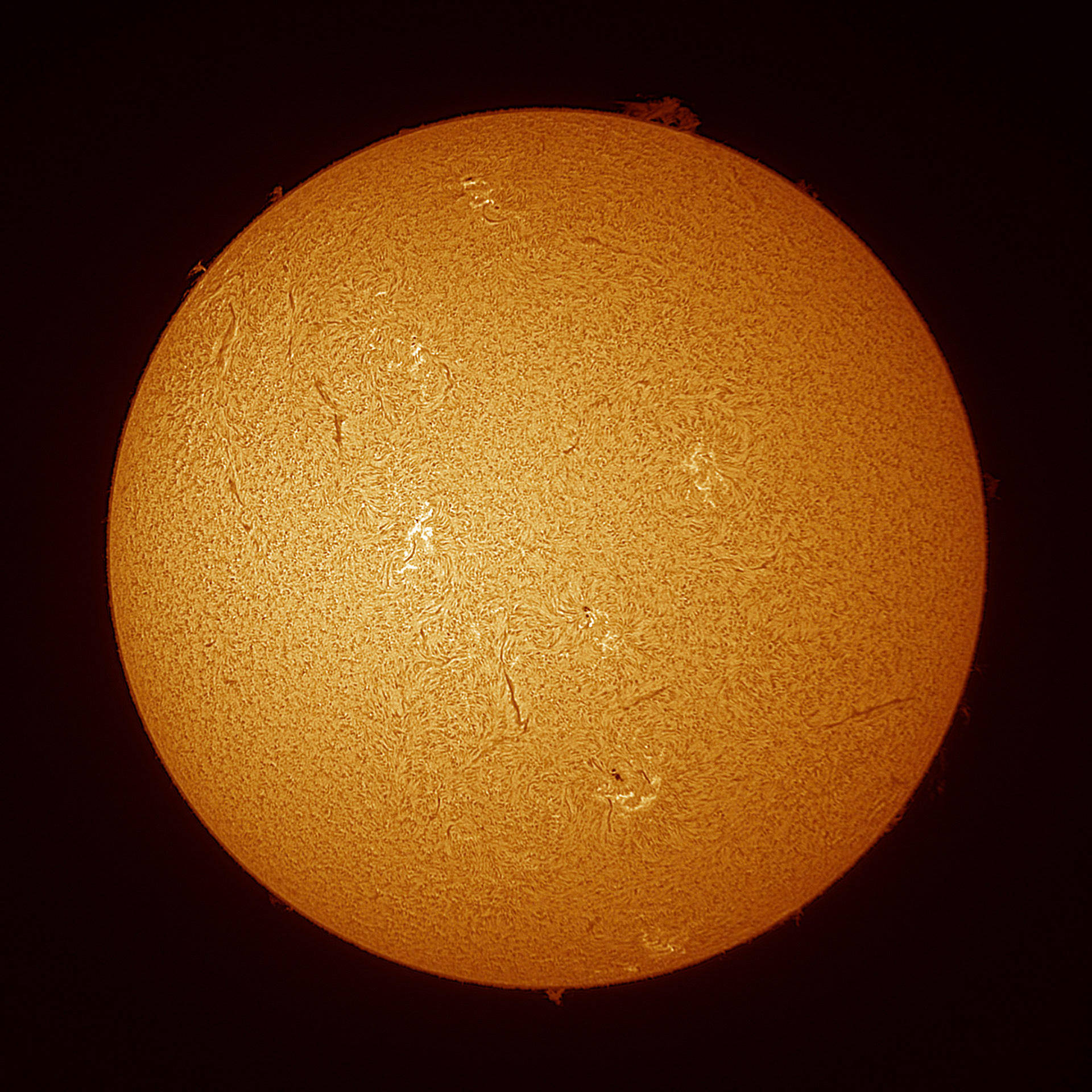 Captured with Lunt 40mm Solar Telescope with ZWO Camera via FireCapture