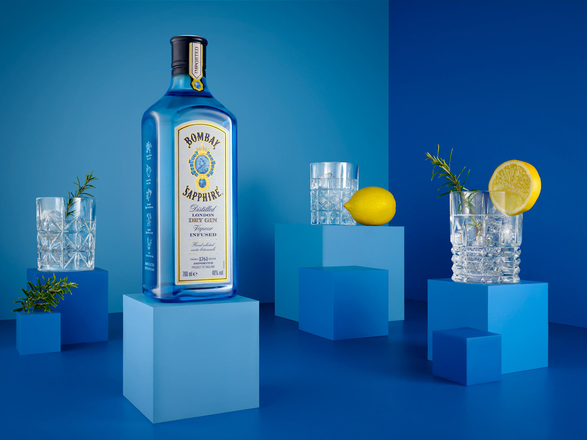 Bombay Sapphire, composite, retouch