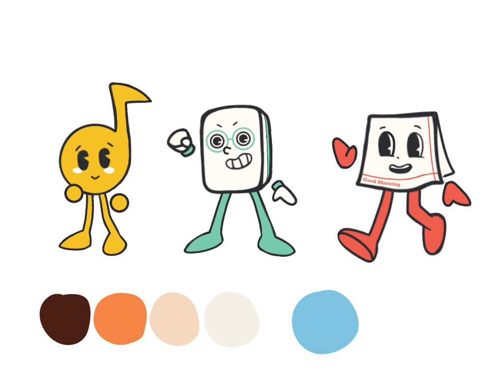 mascots created for studio project