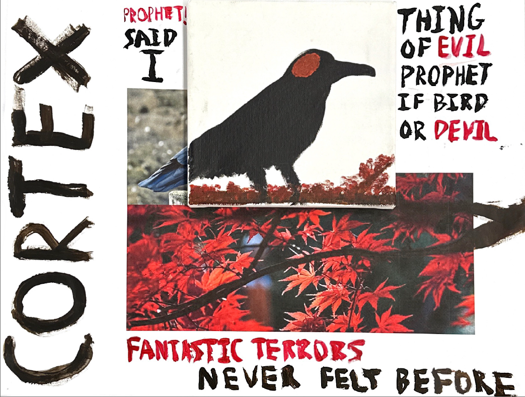 The Raven - Mixed Media Collage