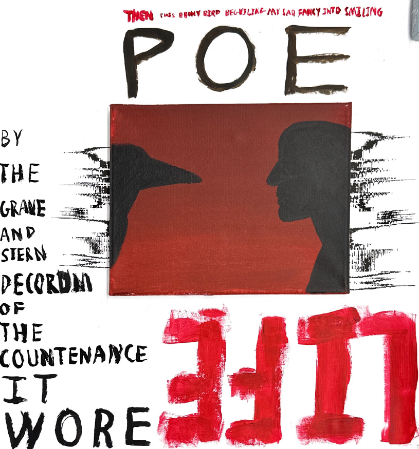 The Raven - Mixed Media Collage
