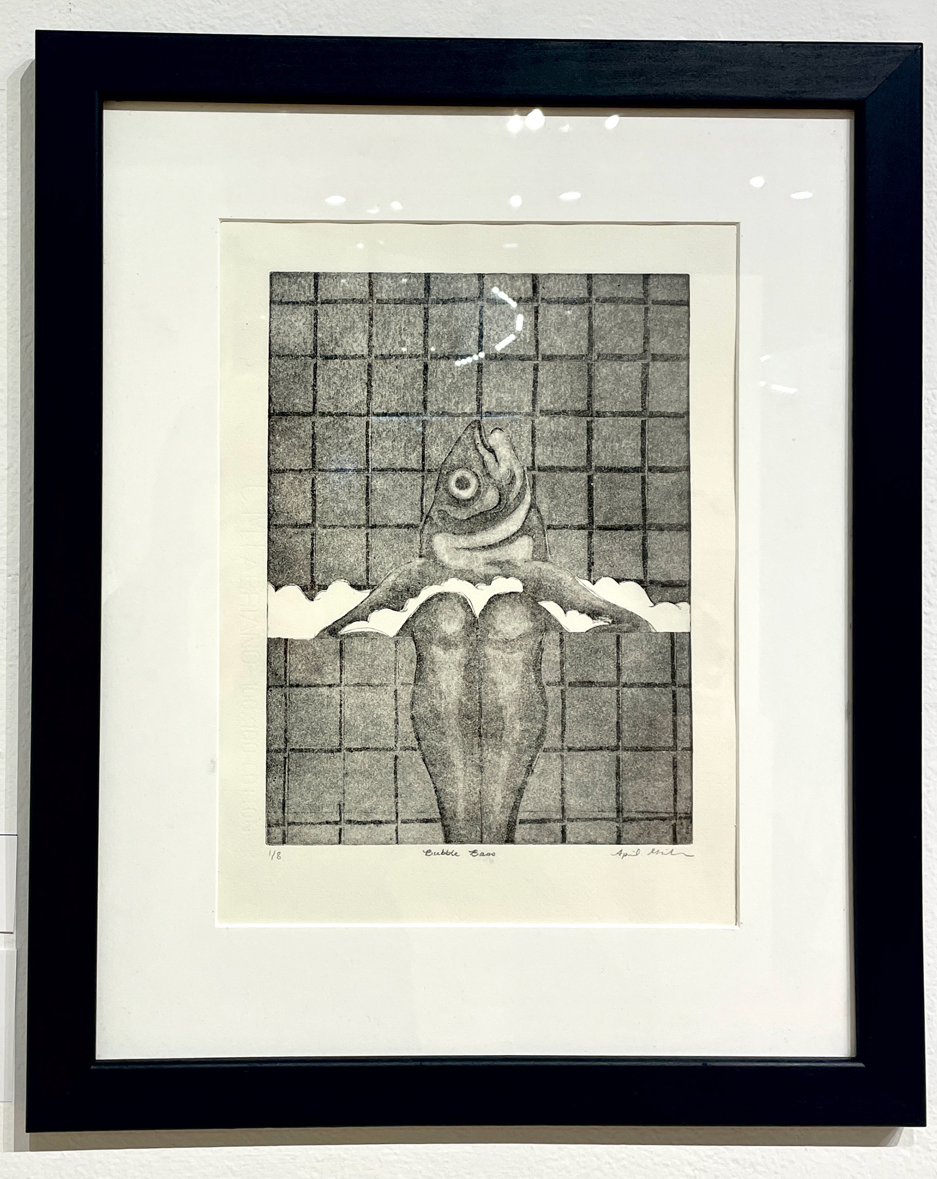 'Bubble Bass' - Etching - 11"x15" - 2023