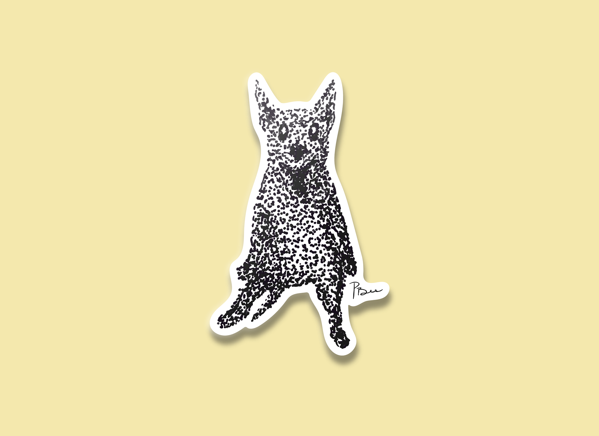 Pointillism Dog Sticker-2