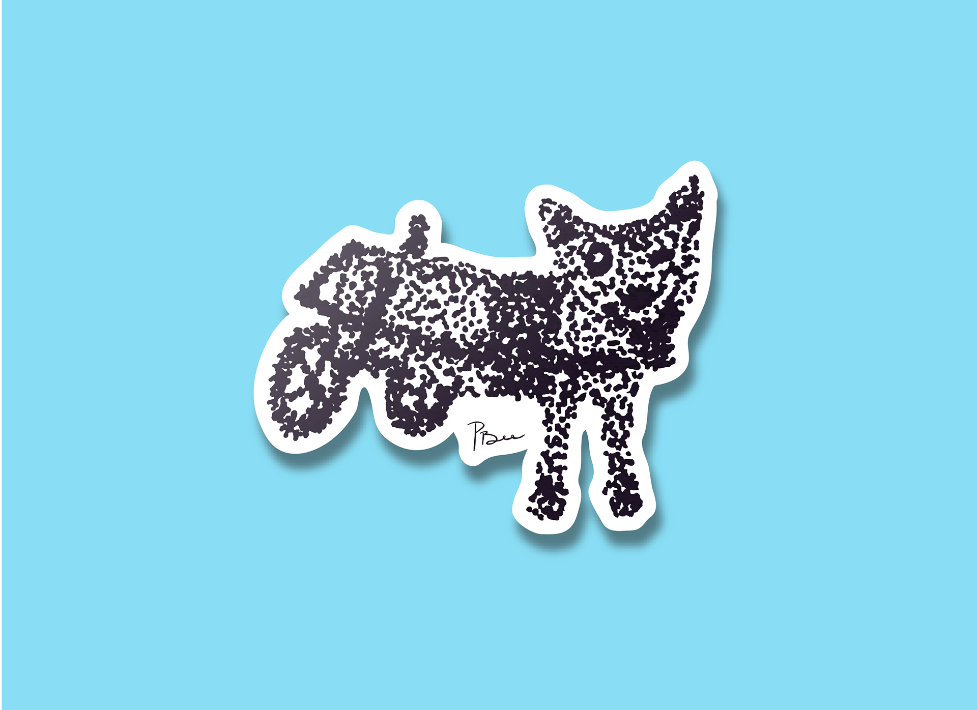Pointillism Dog Sticker-4