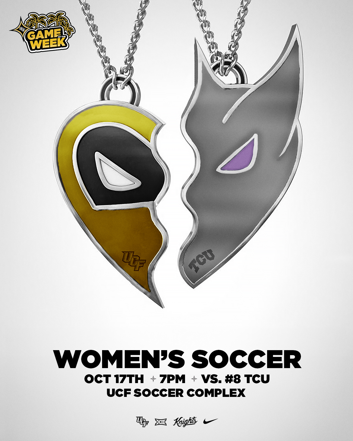 "Game of the Week" for UCF Knights Women's Soccer team. Posted on @ucf.knights instagram