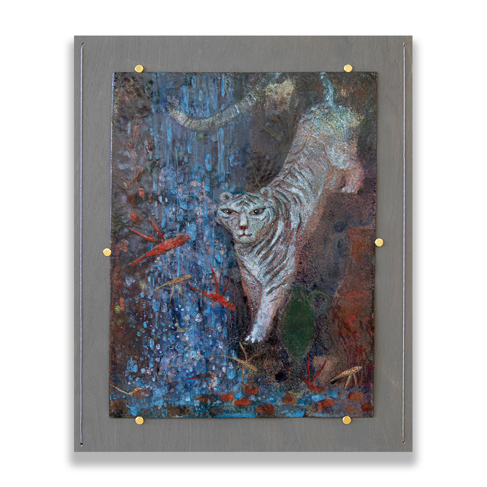 White tiger Bathing | 2021 | 50-40 см