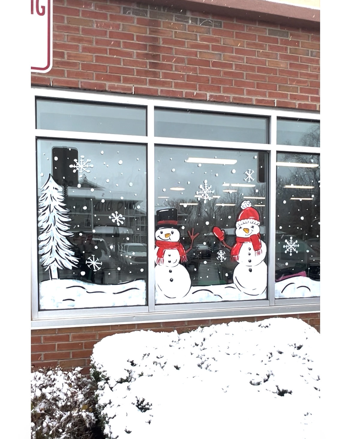 Winter Scene created for the storefront of Ladybugs Play 