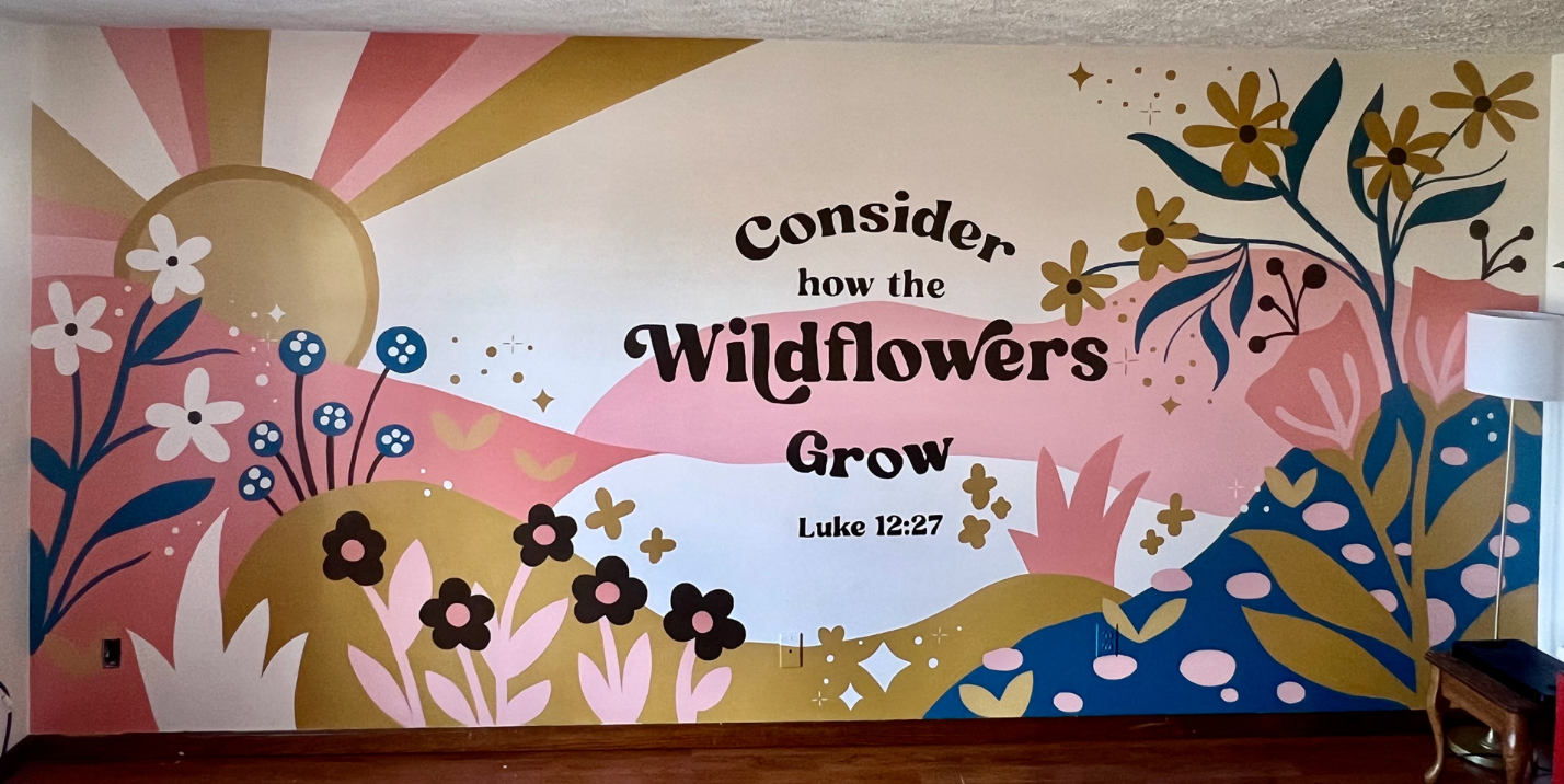 A residential mural that I painted for a home office space.