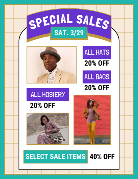 For a special sale that took place during Treefort Music Fest, I utilized Treefort's branding guide so that customers attending the festival could make the association between the two. Designed in Canva.