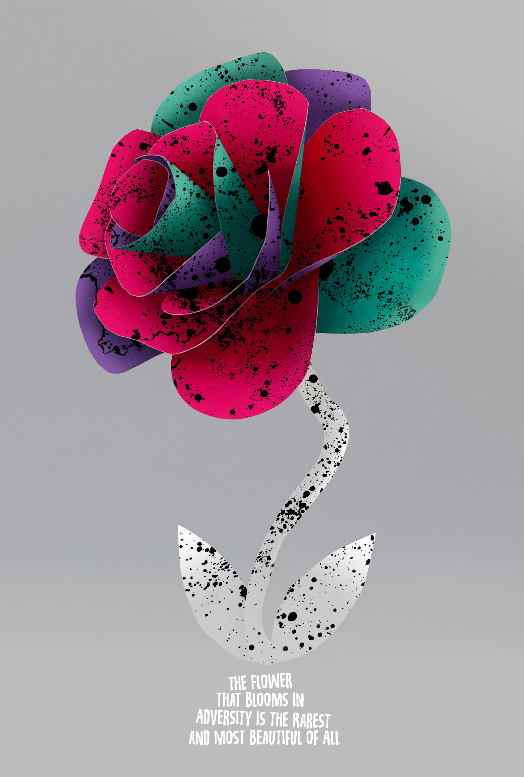 Multimedia image of a paper flower sculpture and graphic elements promoting neurodiversity in education.