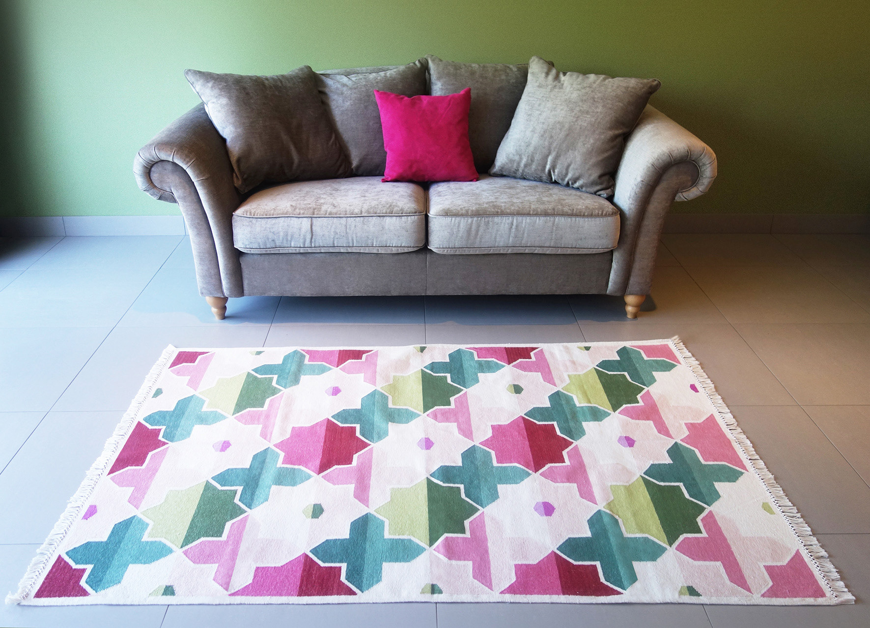 Photo of colourful and contemporary rug design