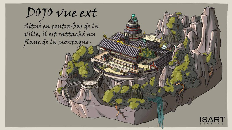 Axonométrie de l'extérieur du dojo