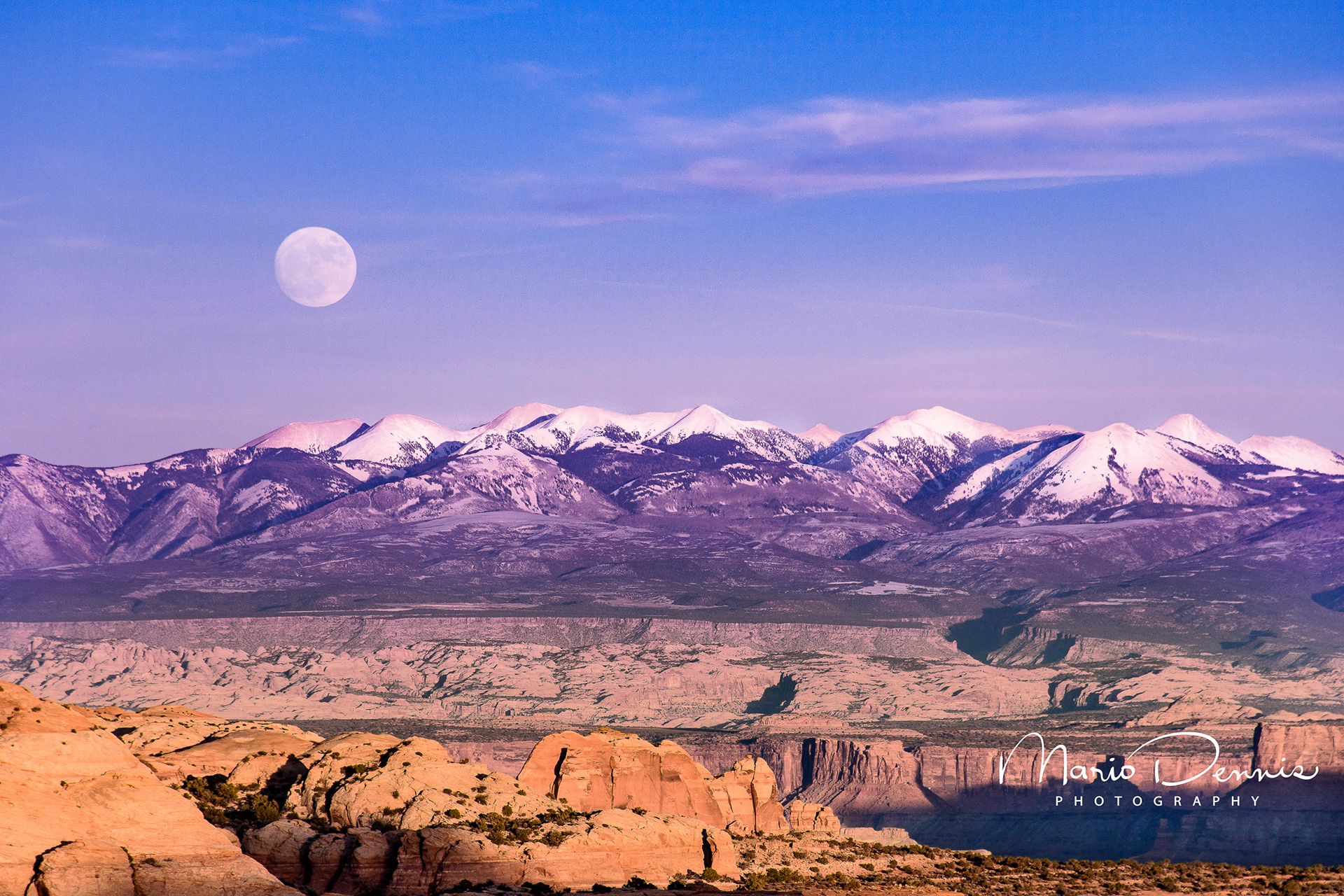 Manti-La Sal Mountains from Mesa Arch