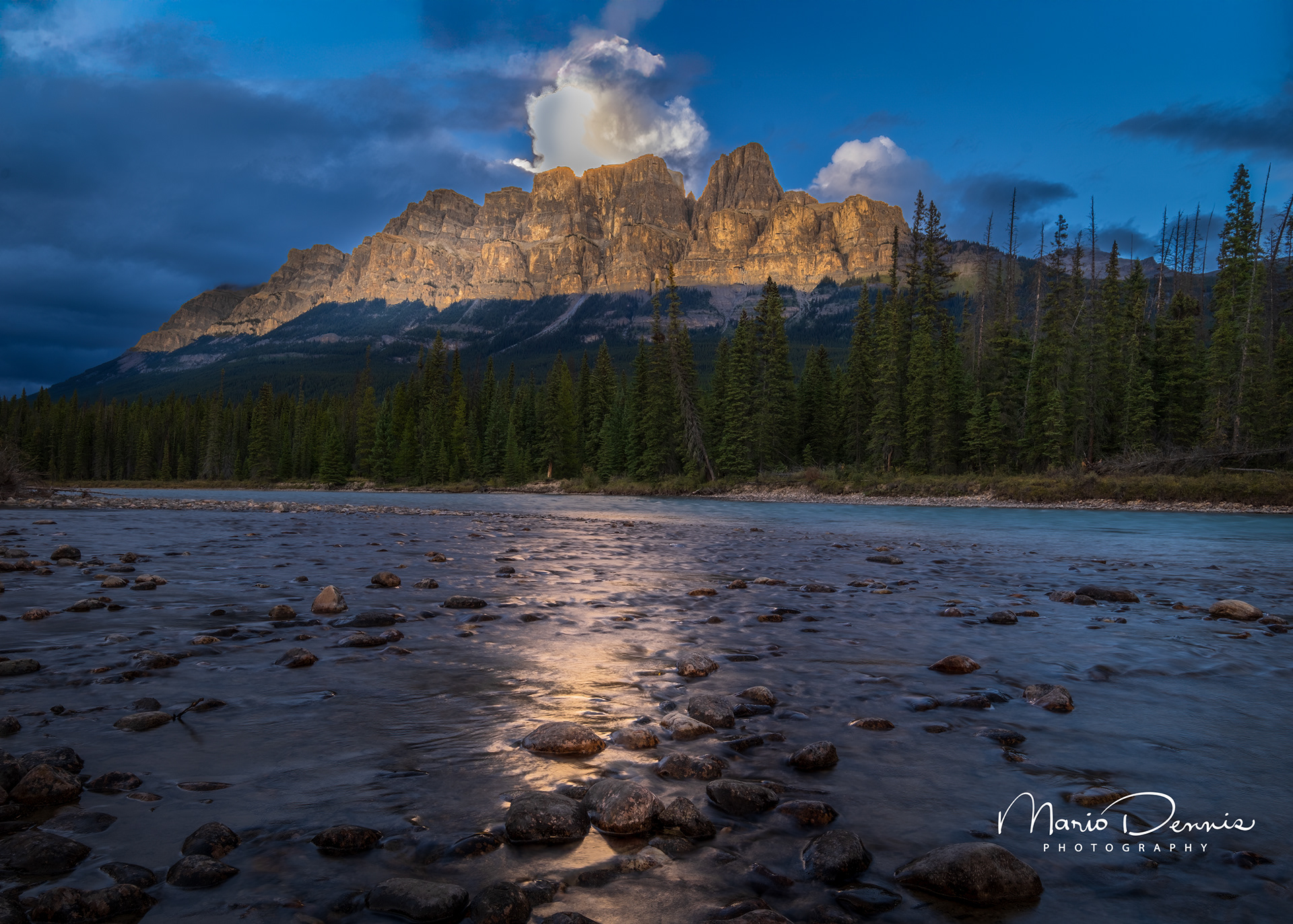 Castle Mountain at Blue Hour, Banff, AB