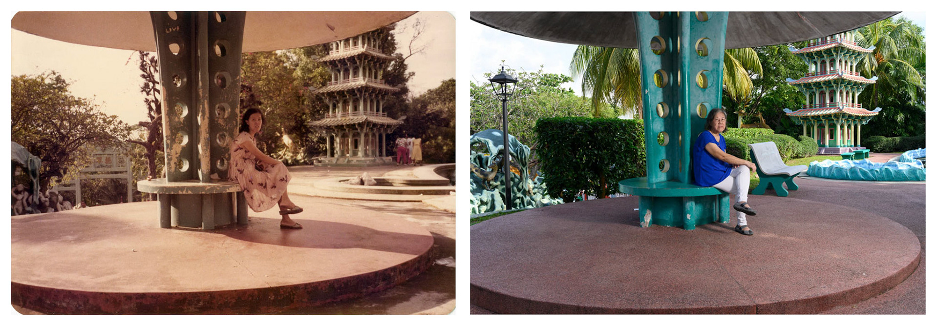 1985. "Taking a break after bringing the kids out to East Coast and Haw Par Villa." - Siew Bing Ru, 73