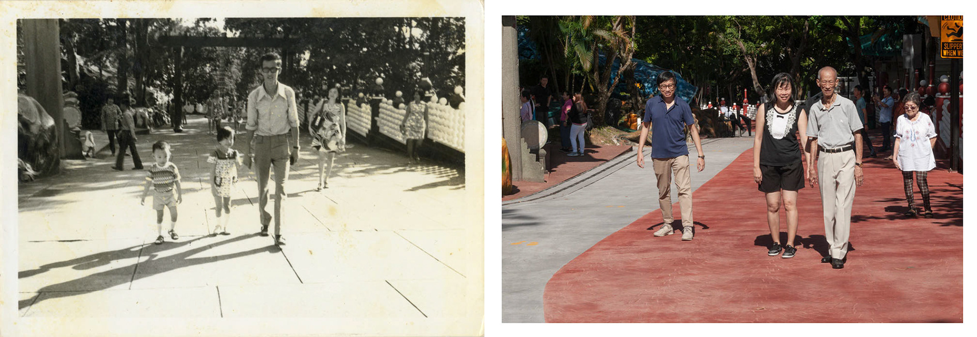 1973. "Family visits" - Gwee Li Sui, 48, Gwee Li Choo, 50, Gwee Seng Hong, 81 & Soh Hwee Noil, 78