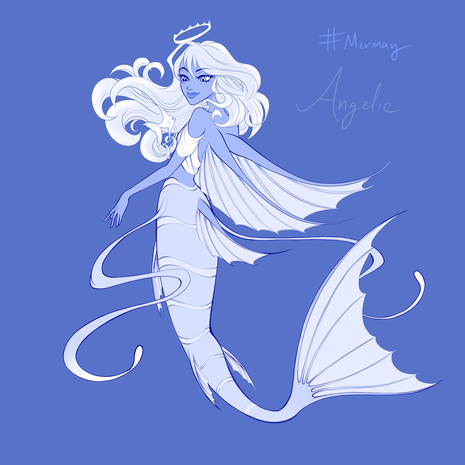 Angelfish mermaid original character design