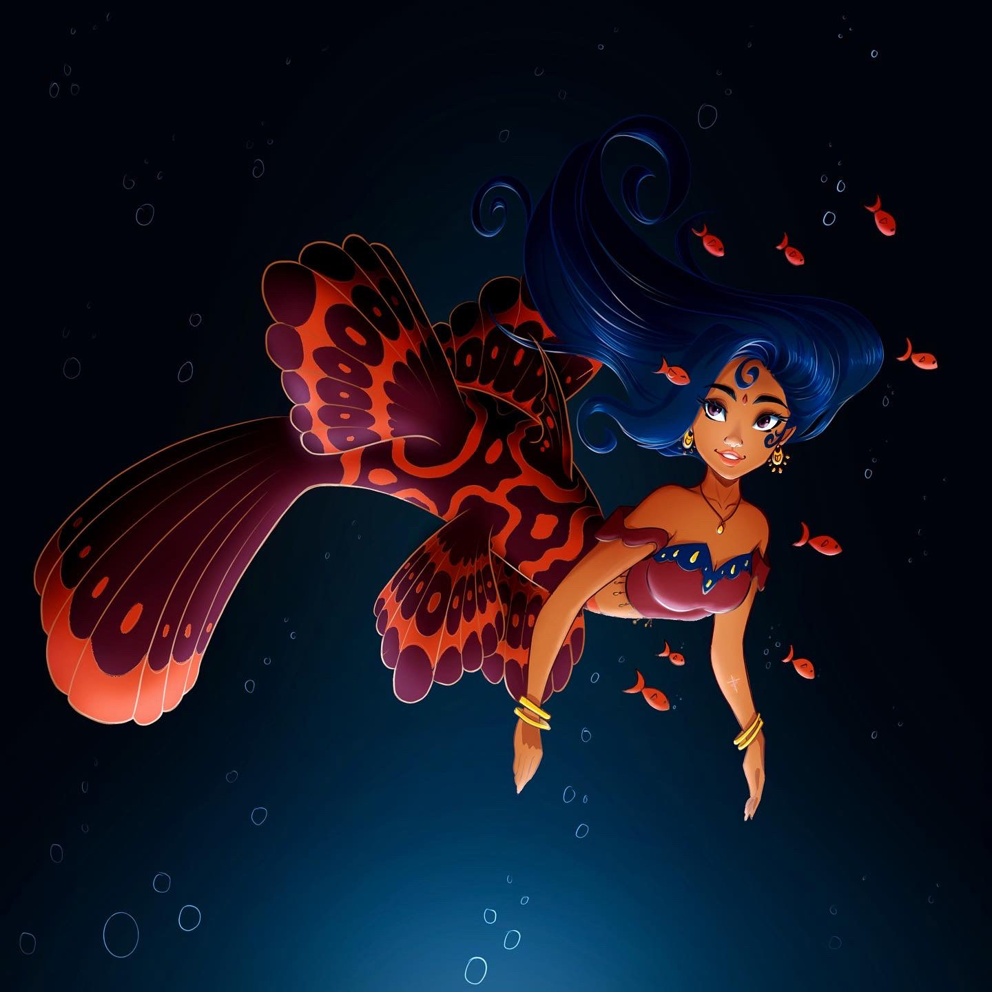 Indian mermaid original character design