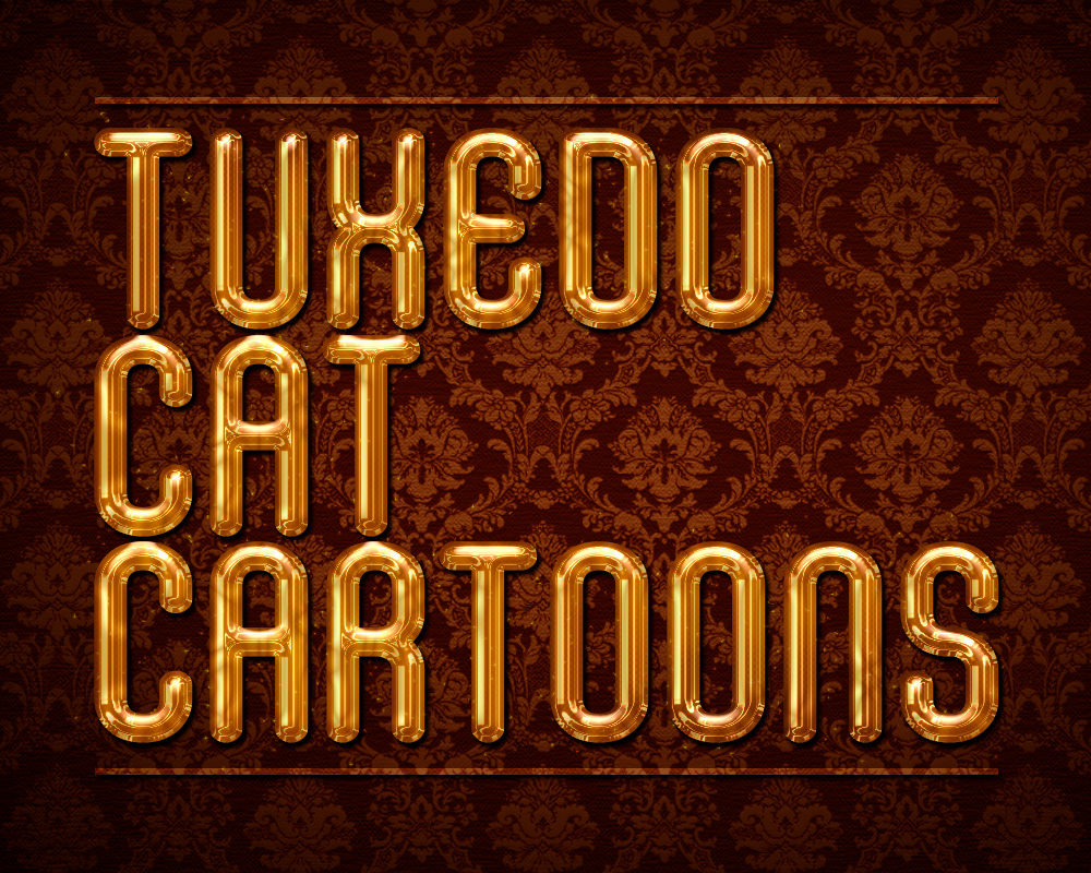 CUSTOM TEXT EFFECT | TUXEDO CAT CARTOONS | PHOTOSHOP