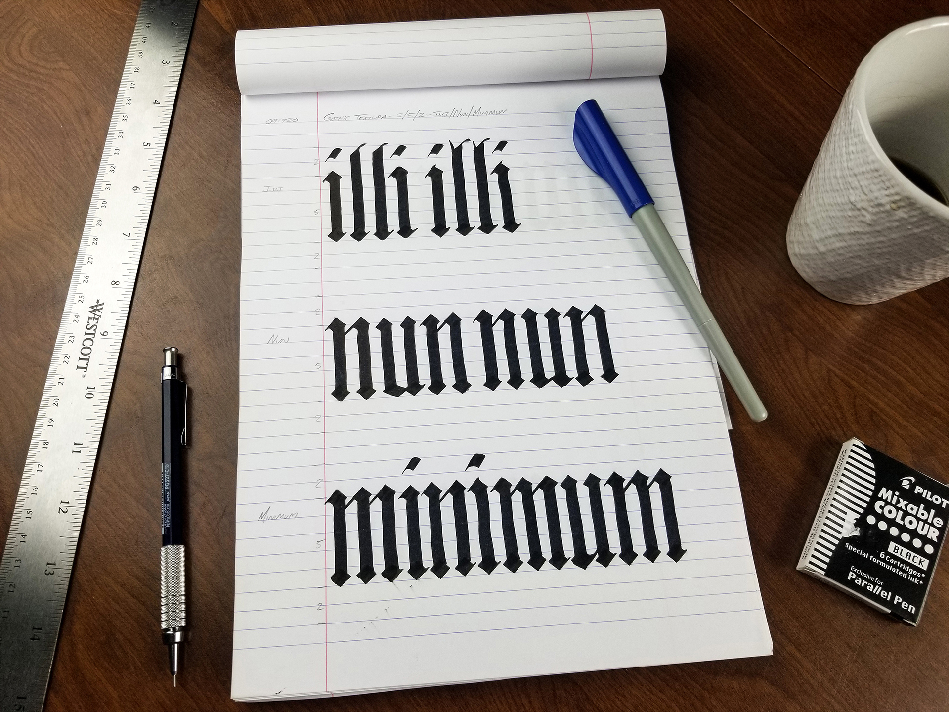 CALLIGRAPHY | PRACTICE STROKES | BLACKLETTER FONT