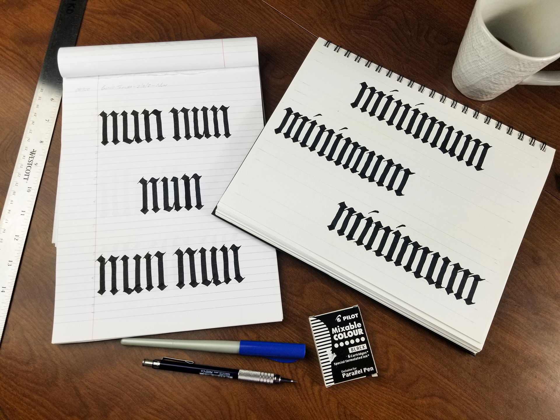 CALLIGRAPHY | PRACTICE STROKES | BLACKLETTER FONT
