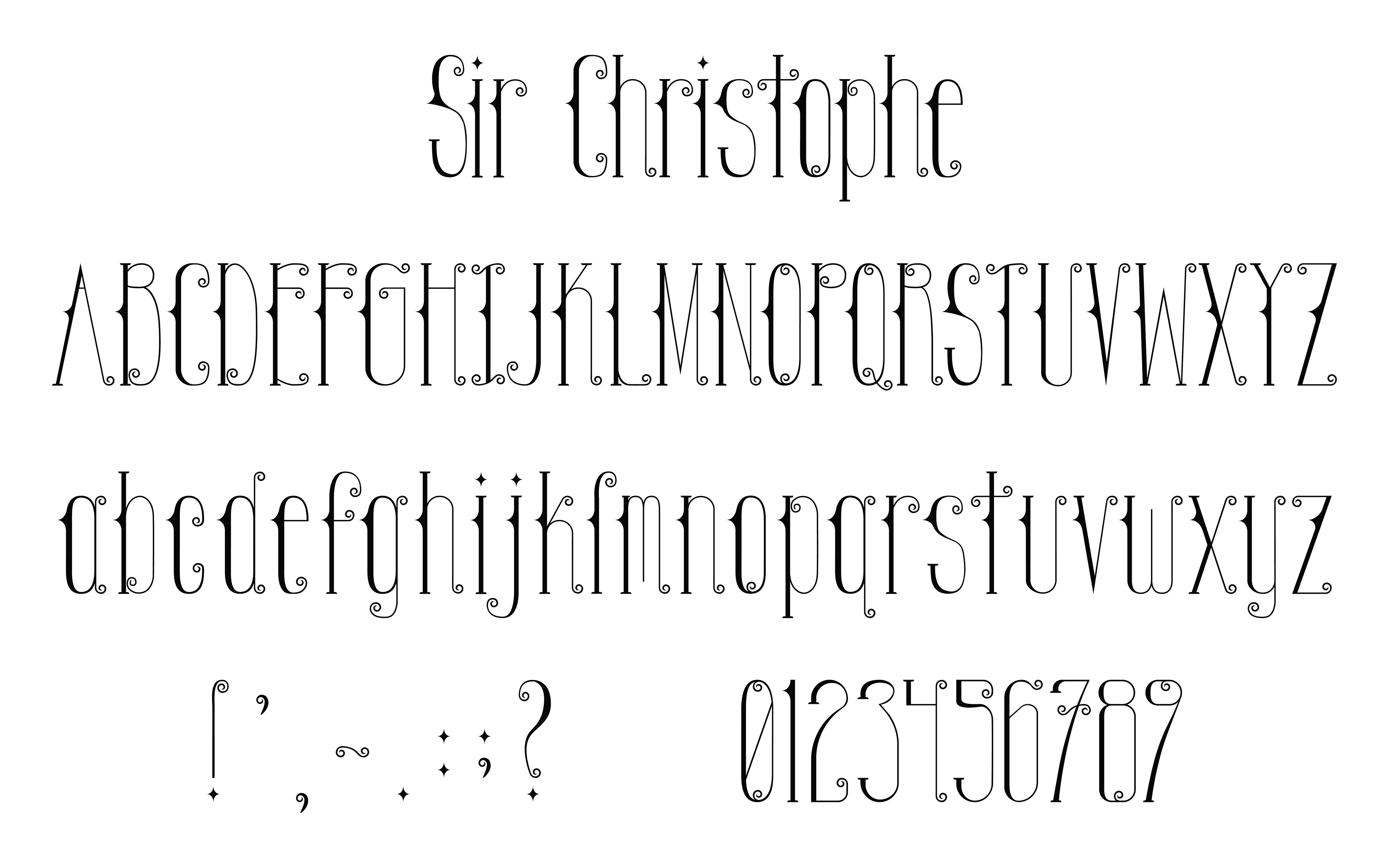 SIR CHRISTOPHE | DIGITAL FONT | PENCIL, PAPER, ILLUSTRATOR, FONTFORGE