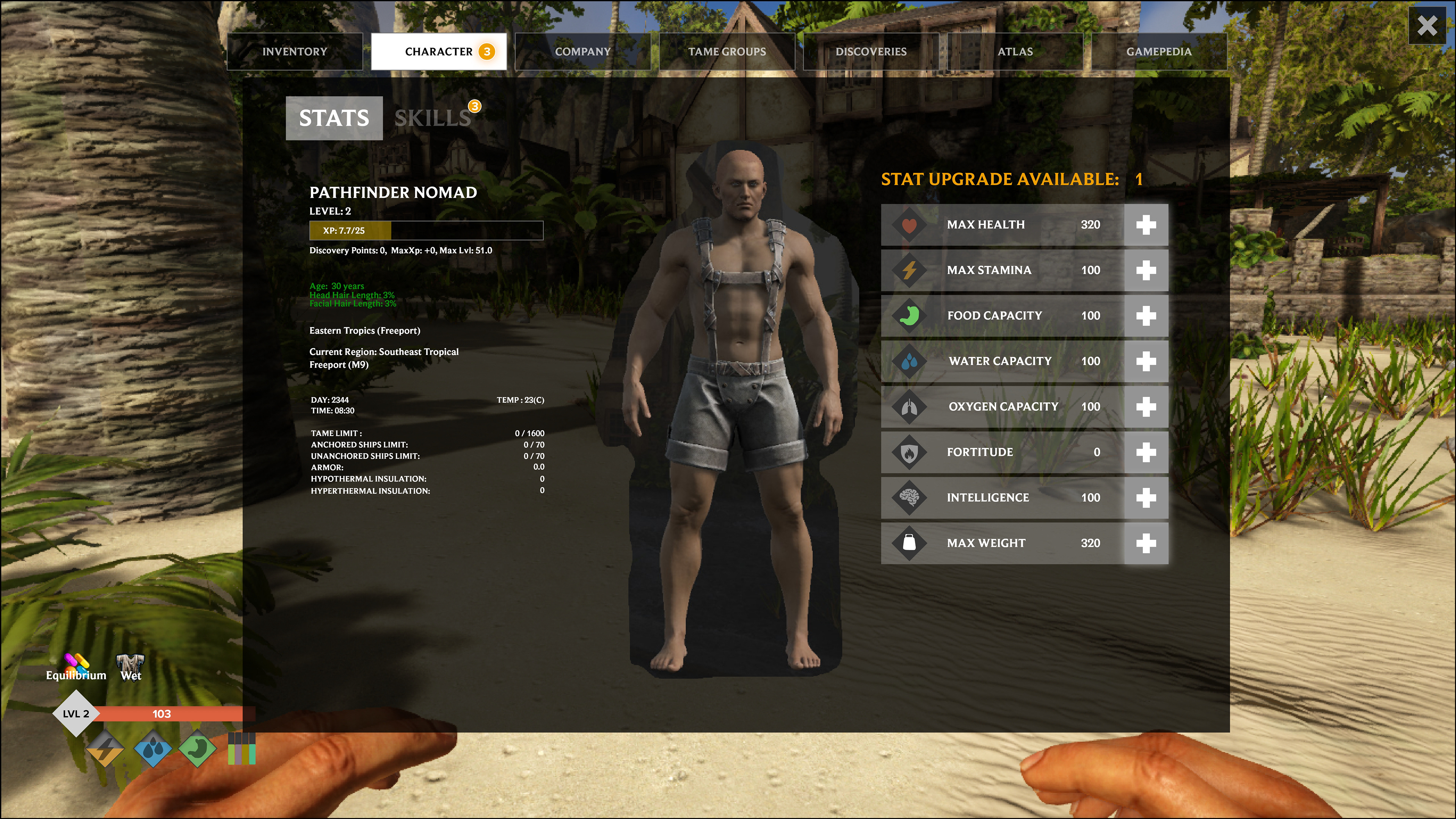 Separate Character Upgrade Screen