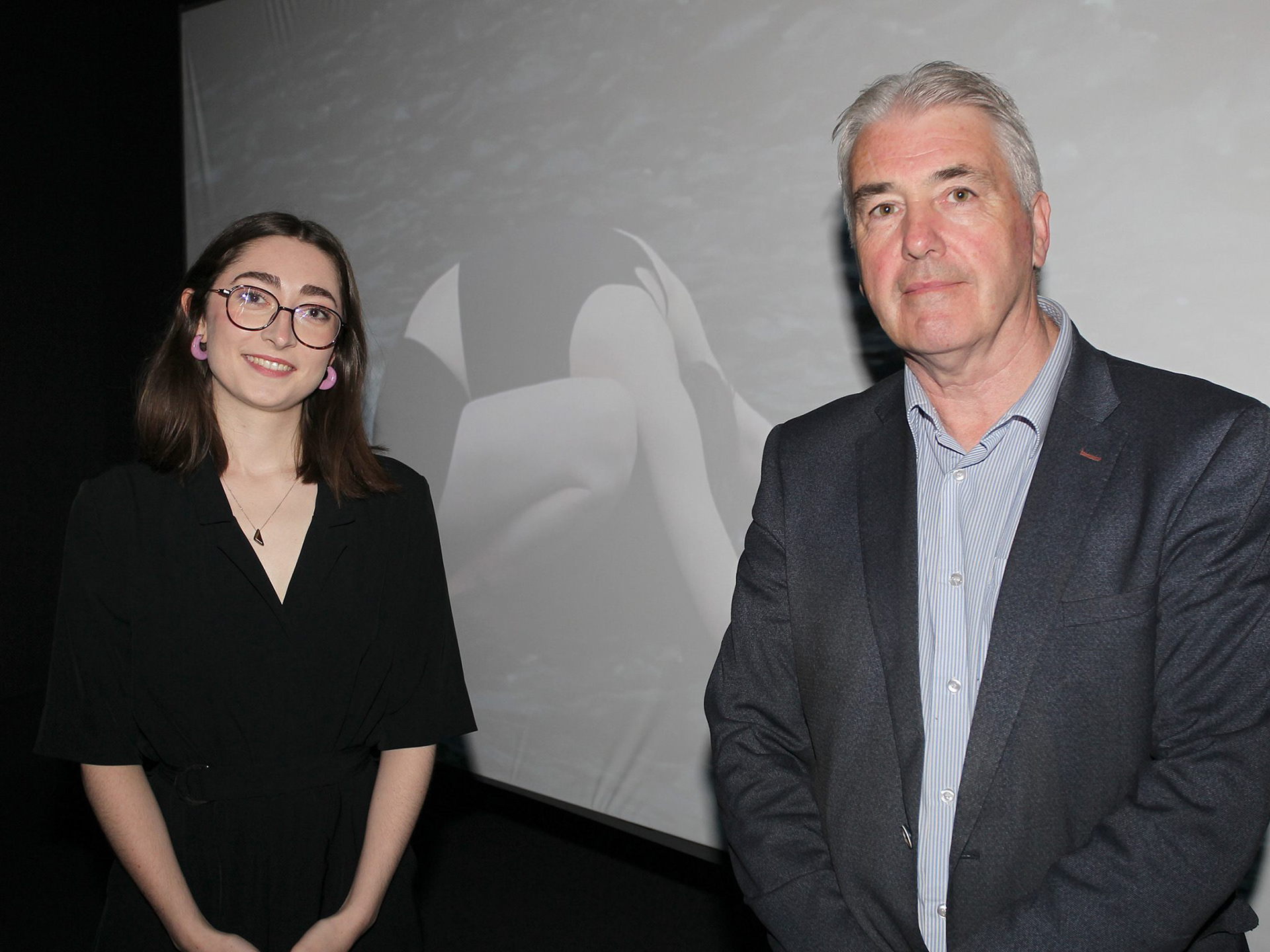 Receiving the Royal Ulster Academy Inaugural Video Award, Ulster Museum, Belfast.