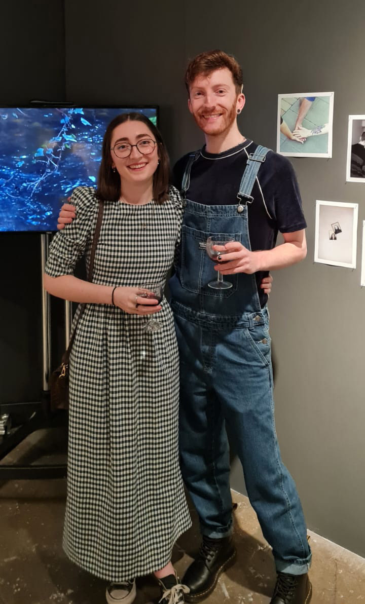 Ryan Allen and myself by our work exhibited in A BIGGER PICTURE, Golden Thread Gallery