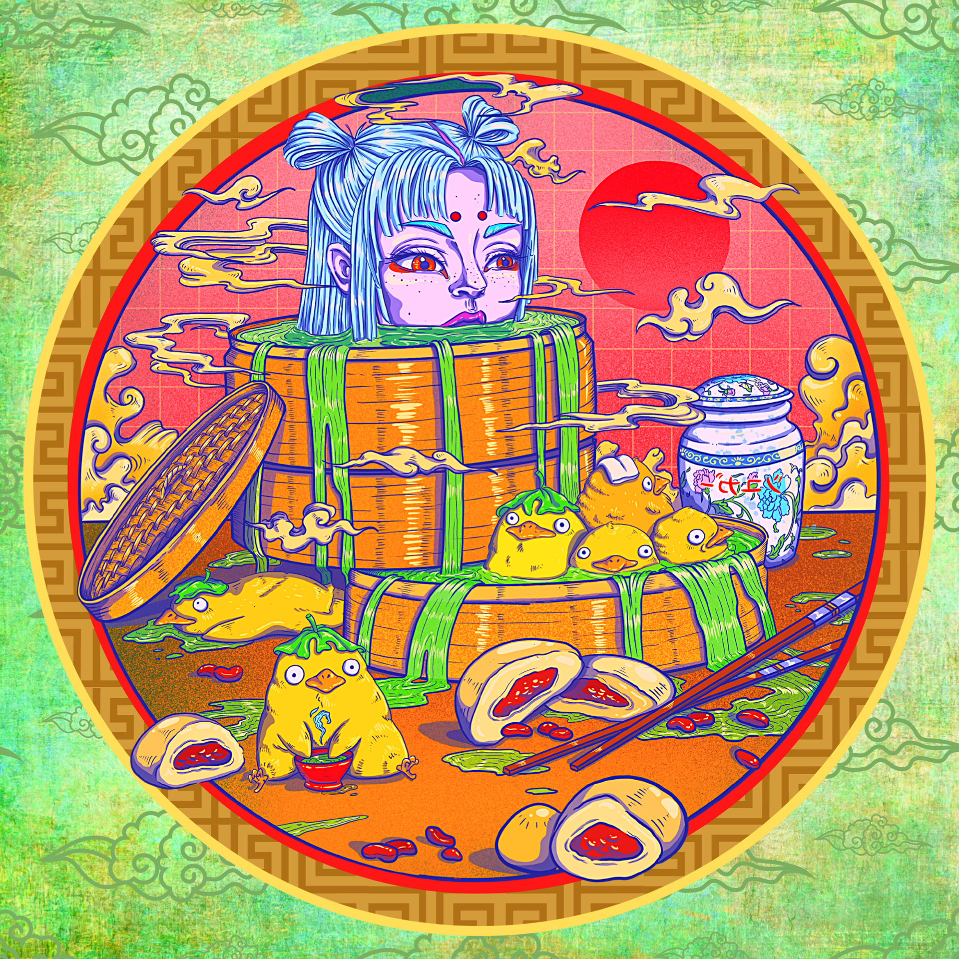 Duck Dumplings  | Digital Illustration | Procreate/Canva | 2022