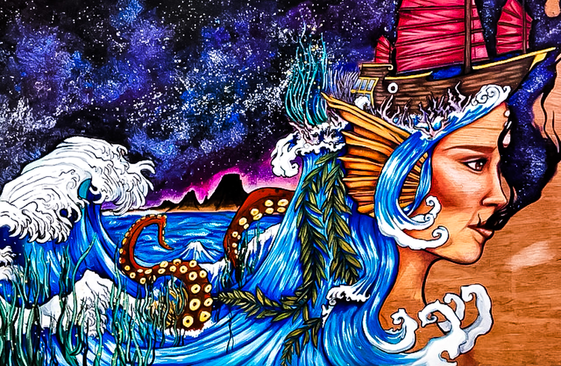 The Beginning | Acrylic and Resin on Wood | 2015