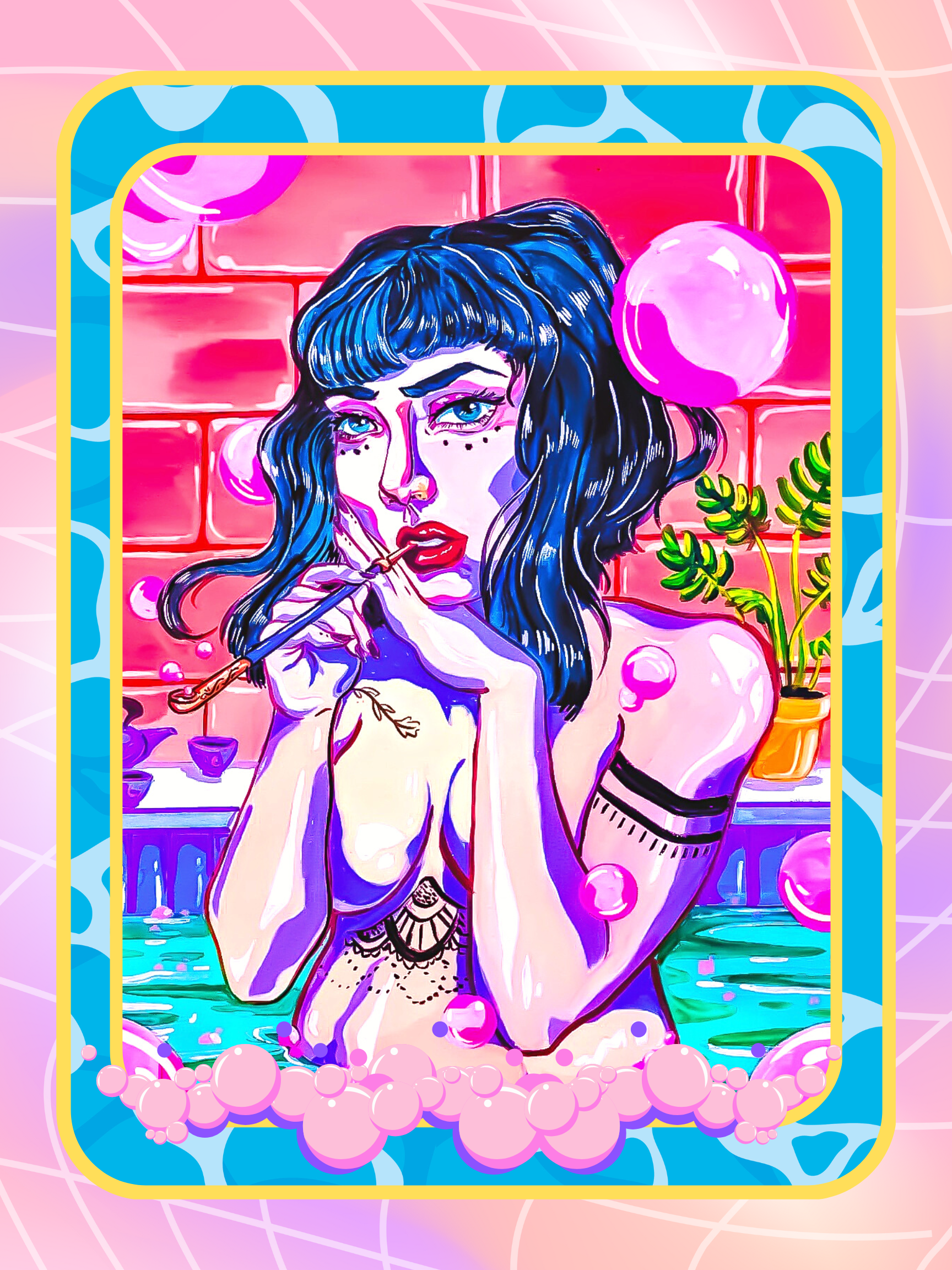 Burst My Bubble  | Digital Illustration | Procreate/Canva | 2022