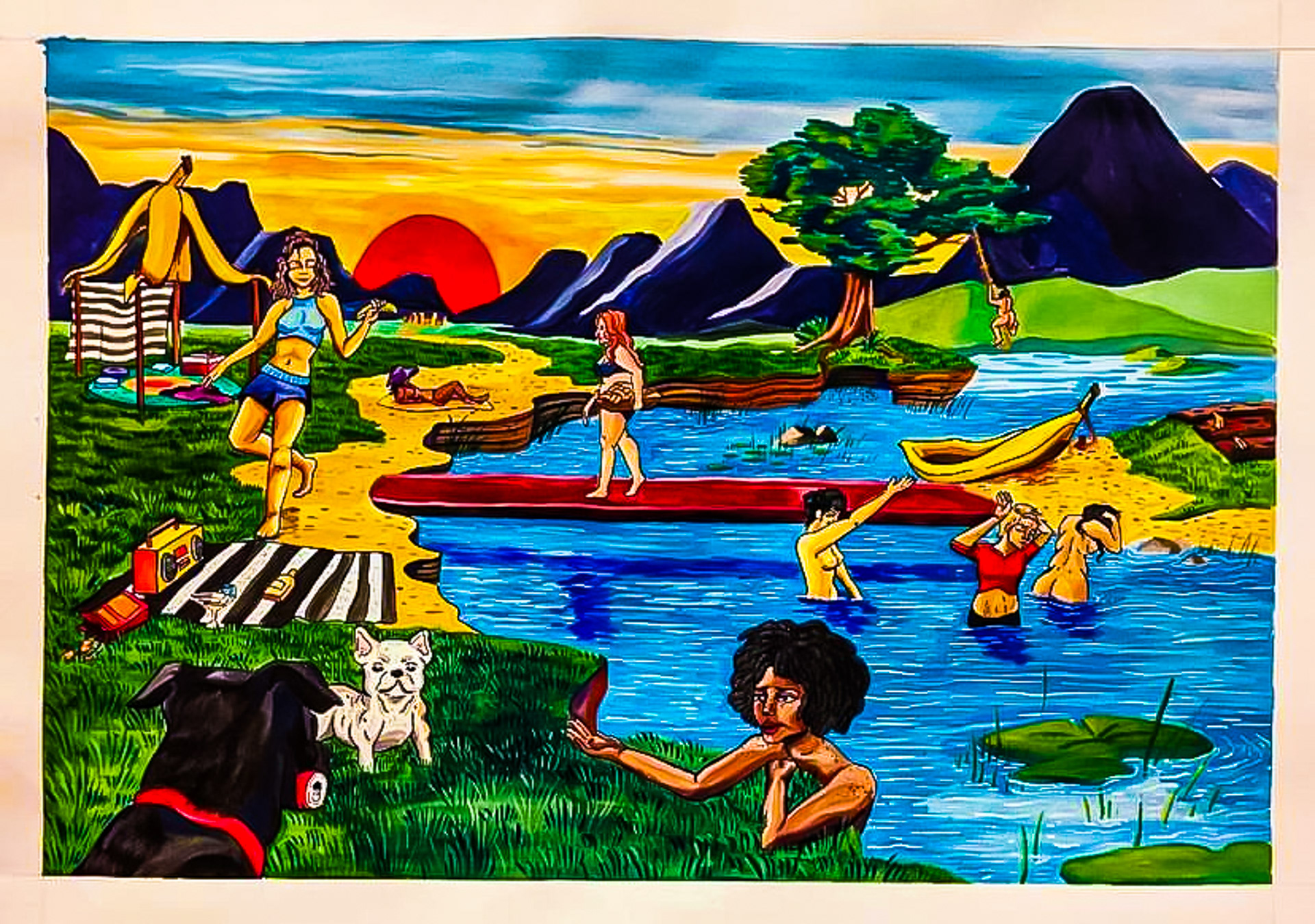 Banana Boat | Gouache on Paper | 2019