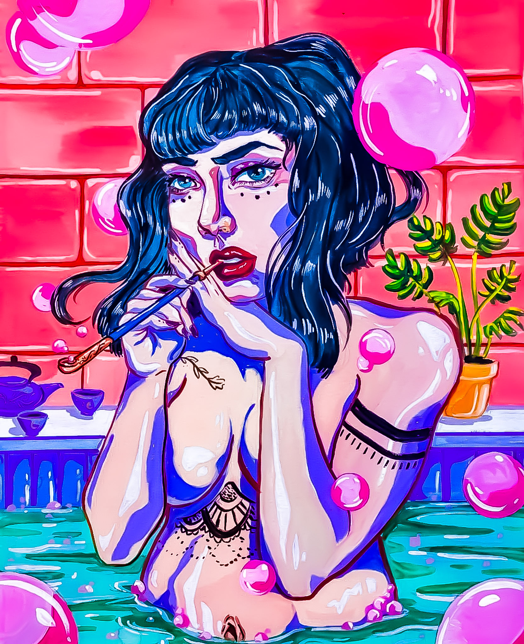 Burst My Bubble  | Gouache on Paper | 2021