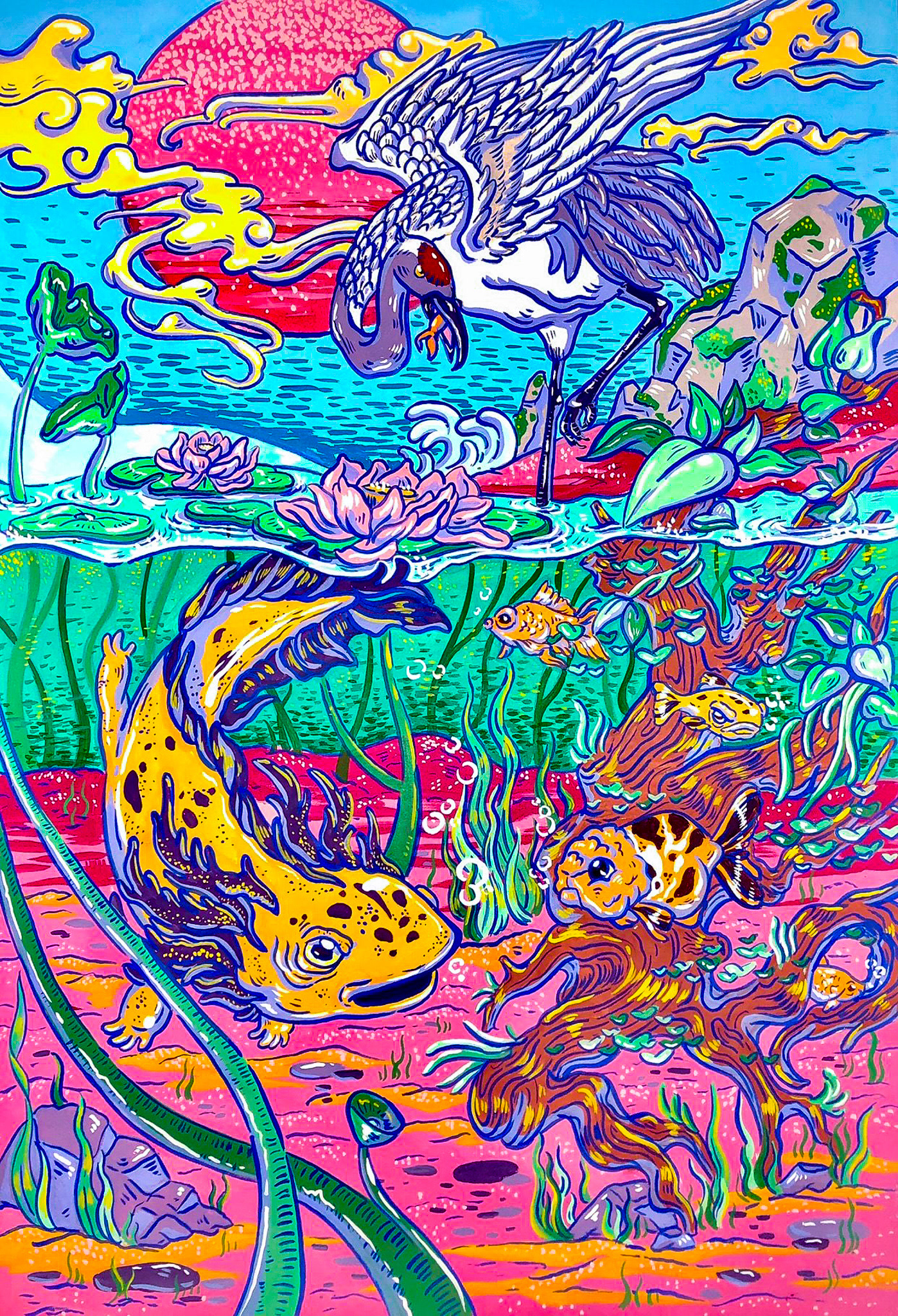 Aquatic Snapshot  | Gouache on Paper | 2021