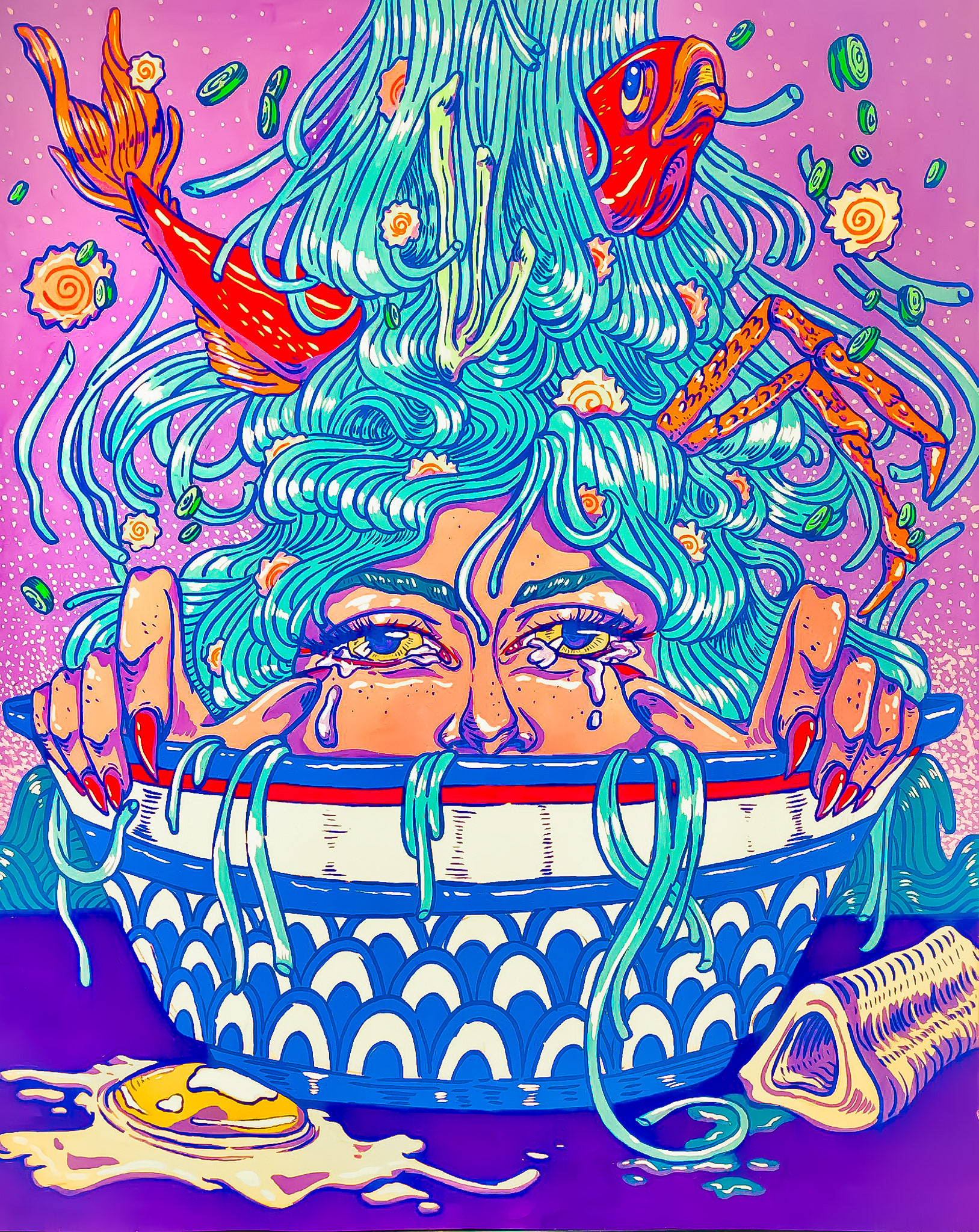 Where's Your Head At?  | Gouache on Paper | 2021