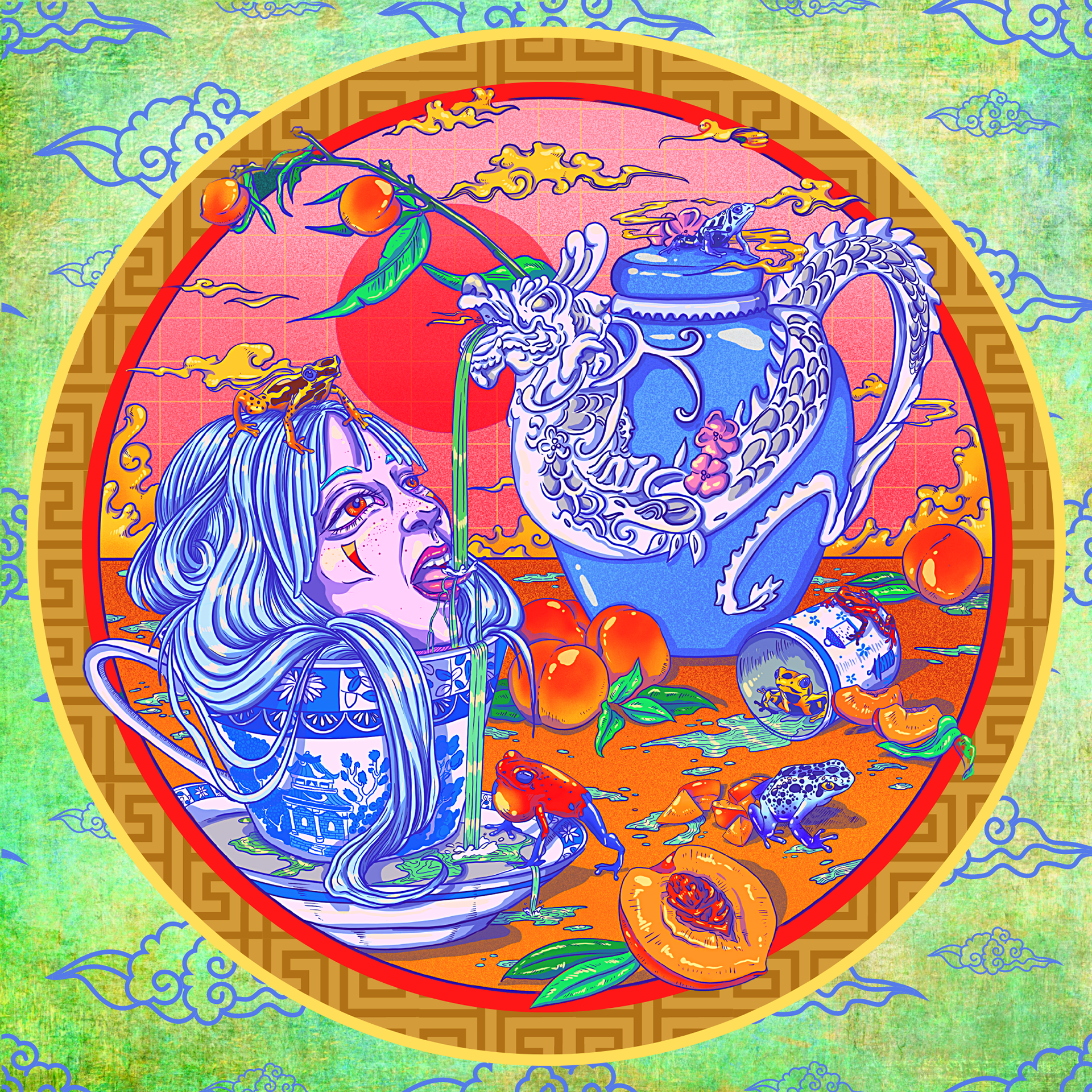 Toxic Tea Party | Digital Illustration | Procreate/Canva | 2022