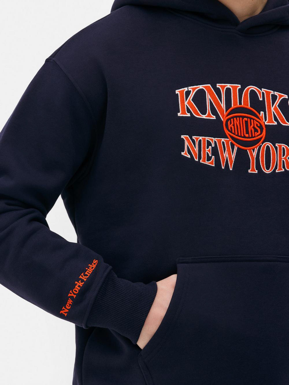 NBA x Josh Denzel [Primark] AW24 NY Knicks Hood. Photograph By Primark