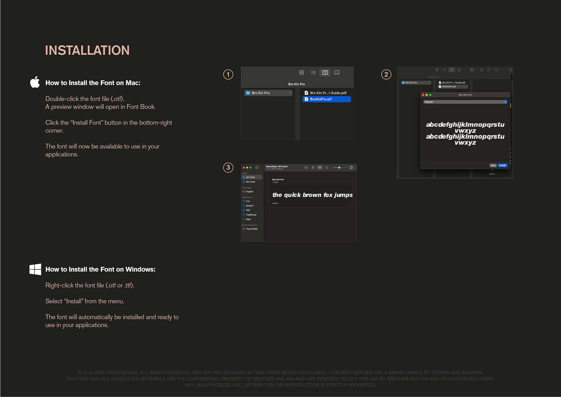 BroKin Pro Font Guide Installation