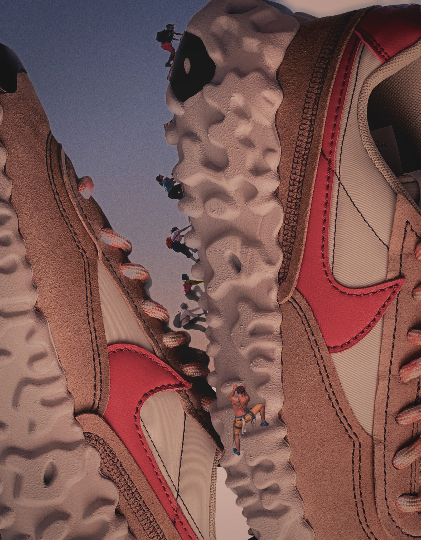 Nike Override 'Fossil' Content and Photo Collage - Photograph by Ravi Kiran Design