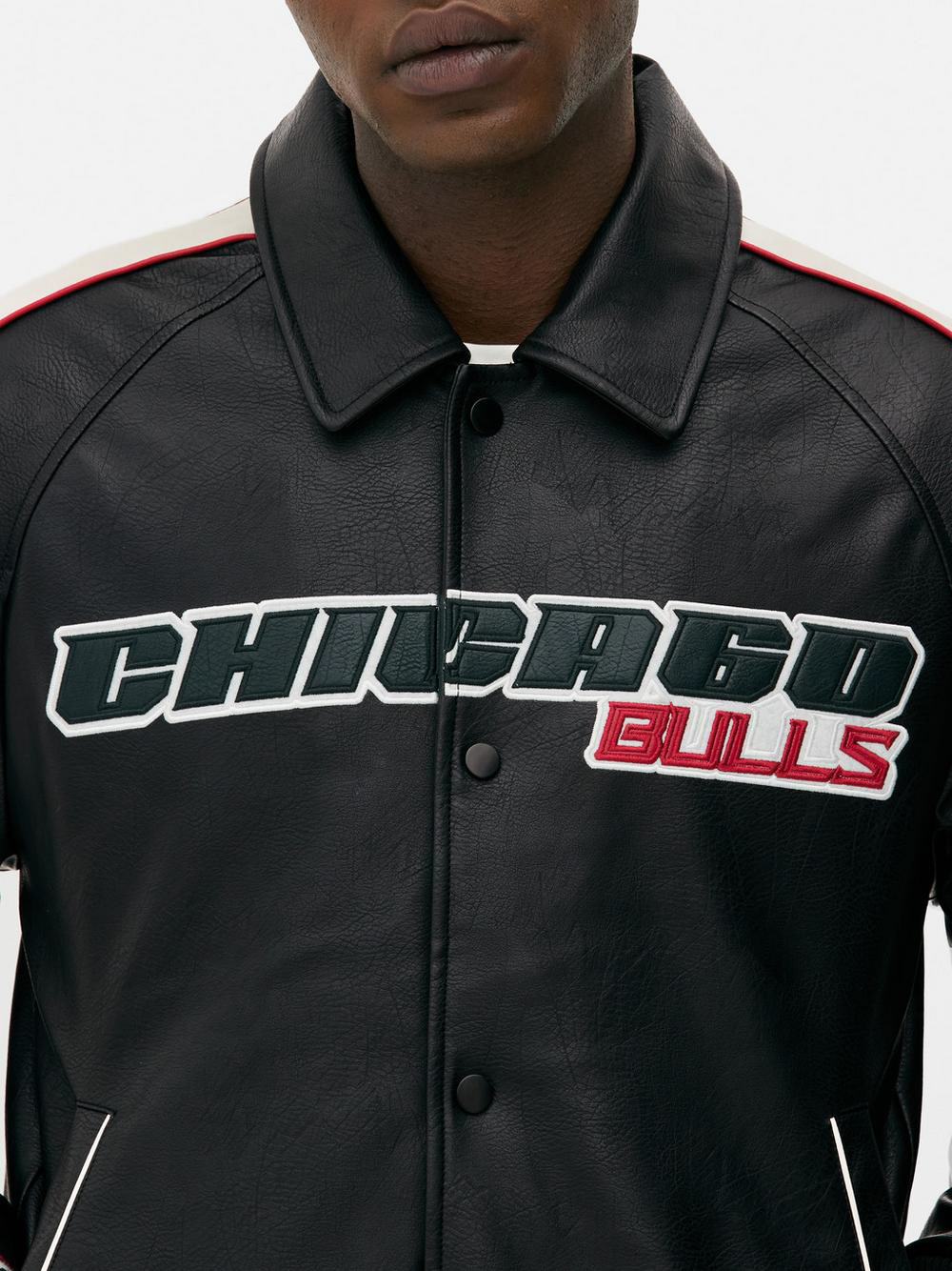 NBA x Josh Denzel [Primark] AW24 Chicago Bulls Collared Jacket. Photograph By Primark