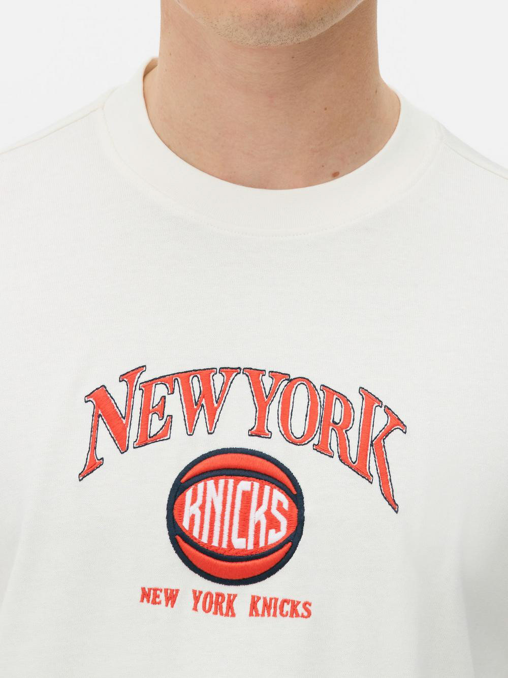 NBA x Josh Denzel [Primark] AW24 NY Knicks Tee. Photograph By Primark
