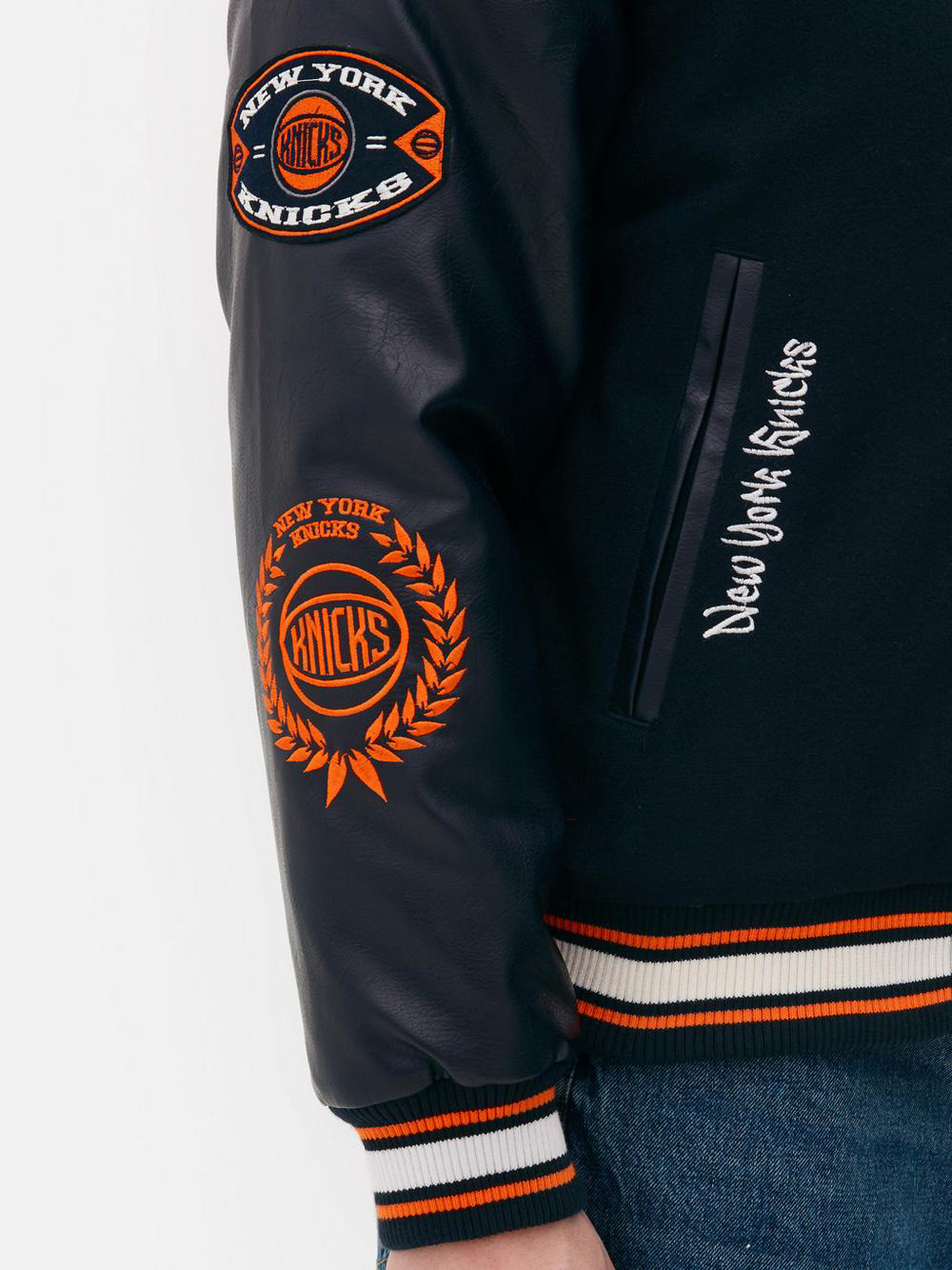 NBA x Josh Denzel [Primark] AW24 NY Knicks Jacket. Photograph By Primark