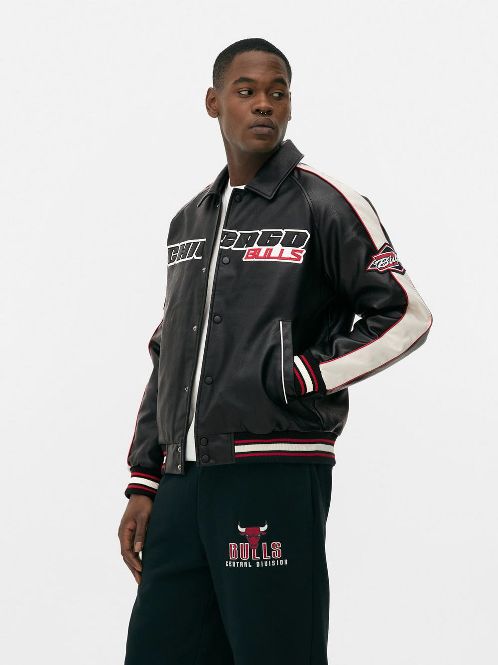 NBA x Josh Denzel [Primark] AW24 Chicago Bulls Collared Jacket. Photograph By Primark